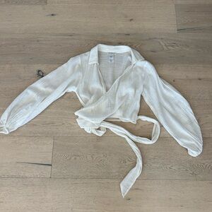 L*Space Cream Wrap Blouse
